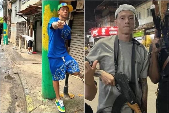 Rapper britânico ostenta fotos com armas em favela no Brasil