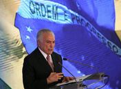 Michel Temer durante o evento O Brasil Voltou, em comemoração aos dois  anos de mandato.
