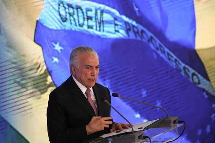 Michel Temer durante o evento O Brasil Voltou, em comemoração aos dois  anos de mandato.