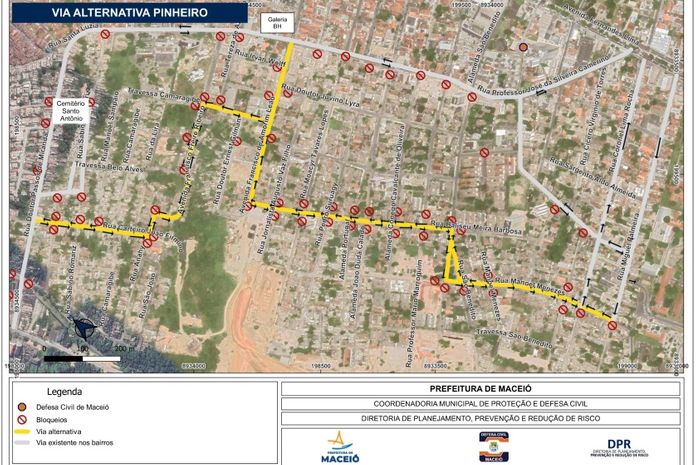 Ruas dos bairros afundados serão fechadas a partir desta segunda-feira (05)
