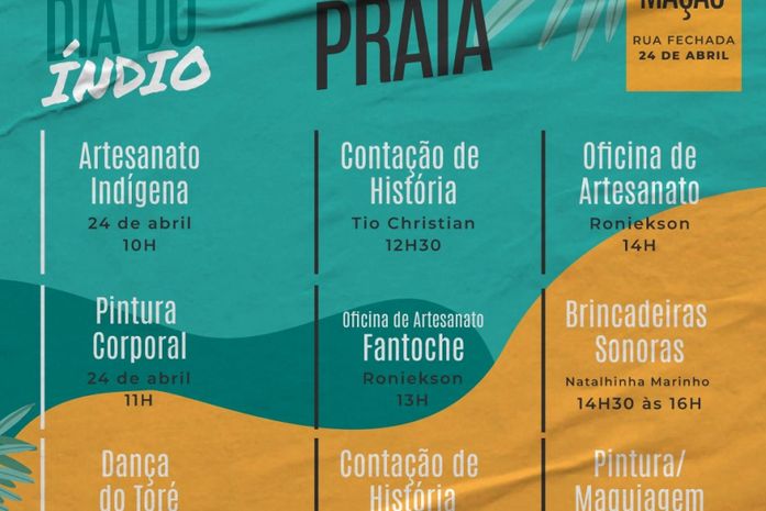 Confira atividades em comemoração aos dias do Índio e do Livro neste domingo (24)