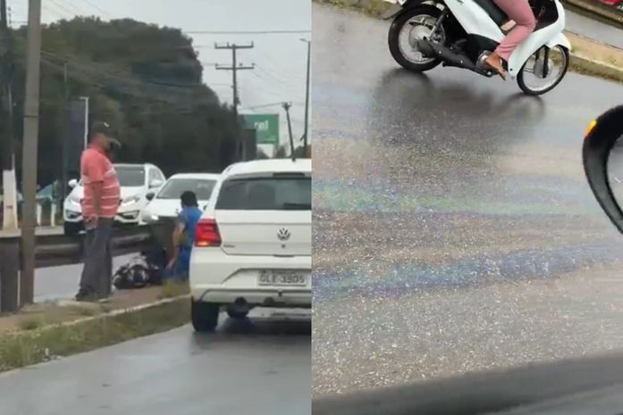 Vídeo: Derramamento de óleo deixa pista escorregadia e provoca acidentes na AL-115