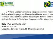 Nova Agência Regional do Trabalho e Emprego será inaugurada em São Miguel dos Campos