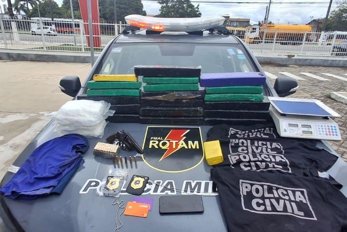 Dois são presos com mais de 26 kg de drogas e fardas falsas em operação da Rotam em Satuba