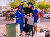 Vanessa, os pais e um irmão.