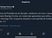 Presidente do Senado diz que agressores de Cunha "precisam ser responsabilizados"