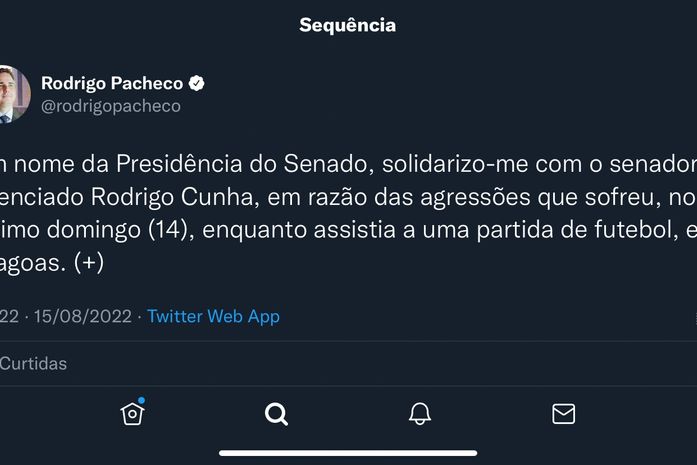 Presidente do Senado diz que agressores de Cunha "precisam ser responsabilizados"