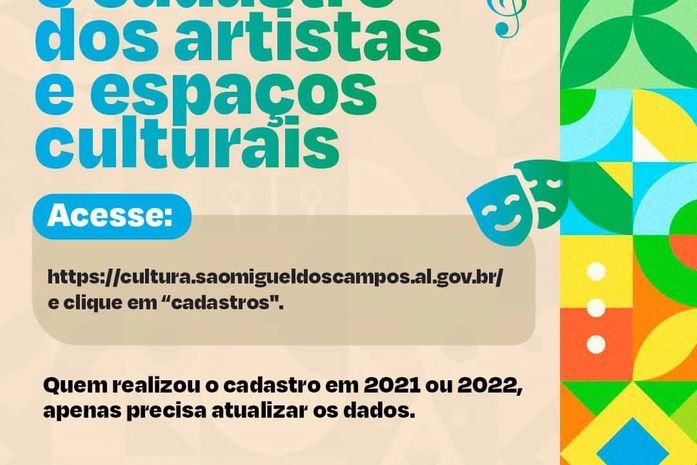 São Miguel dos Campos disponibiliza plataforma para Atualização e Cadastro dos Artistas e Espaços Culturais
 