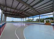 ​Obras das quadras poliesportivas em Caraíbas do Lino e Alto Bonito entram em fase de acabamento