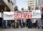 Jornalistas de Alagoas durante a greve da categoria