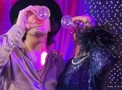 Nattan e Marina Ferrari durante gravações