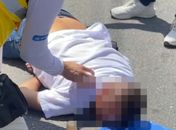 Idoso fica ferido após ser atropelado em frente à Praça dos Martírios, em Maceió