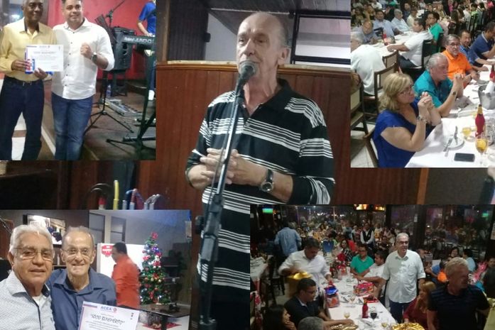 Jornalista Jorge Moraes comanda a festa da entidade que preside enaltecendo a presença de todos