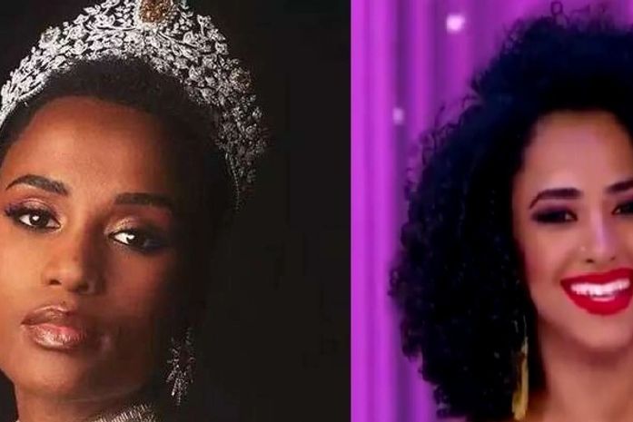 De um lado, a nova miss universo; do outro, Jennyfer