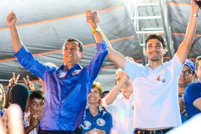 Erivaldo Mandu e Franklin Lou durante campanha apoiada pelos Brandão