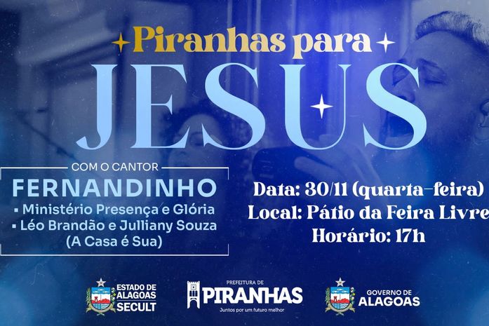 Em Piranhas, Show de Fernandinho marcará o Dia do Evangélico⠀