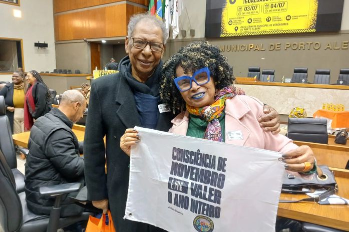 No Congresso Internacional, em Porto Alegre, esta ativista conheceu um dos ícones do Grupo Palmares, que idealizou o Dia Nacional da Consciência Negra. Quanta honra!