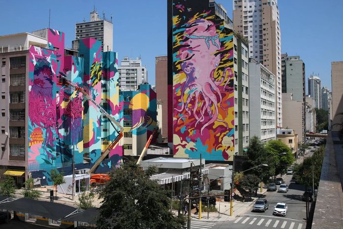 Grafite de 10 mil m² é produzido no centro São Paulo
