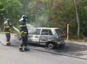 Carro é consumido por fogo em incêndio no interior de AL