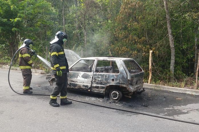 Carro é consumido por fogo em incêndio no interior de AL