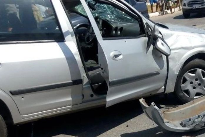 Carro envolvido na perseguição