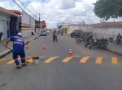 Prefeitura de Arapiraca intensifica trabalhos de sinalização de lombadas