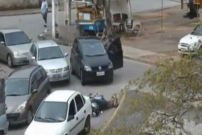 Câmeras flagraram o crime