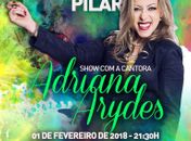 Cantora Adriana Arydes se apresenta na festa da padroeira de Pilar nesta quinta-feira (01)