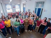 Reunião de escritores que vão expor suas obras no estande da Secult na Bienal