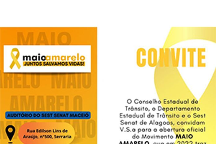 Sest Senat Maceió sediará abertura do Maio Amarelo de Alagoas