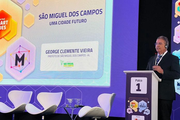 Prefeito George Clemente se apresenta em evento nacional e expõe dados de São Miguel dos Campos