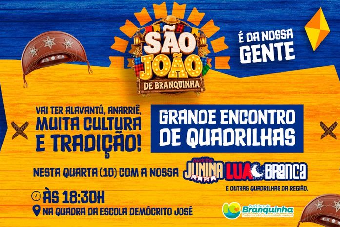 Prefeitura de Branquinha anuncia encontro de quadrilhas 2026