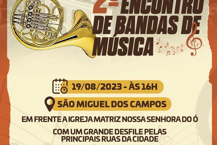 2º Encontro de Bandas de Música será realizado neste sábado, 19, em São Miguel dos Campos 
