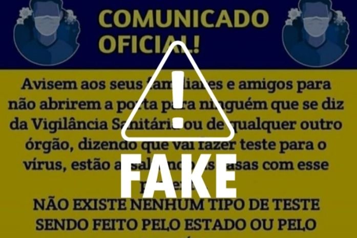 É Fake comunicado atribuído às Vigilâncias Sanitárias de Maceió e de AL