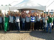 Rodoviários da empresa Veleiro