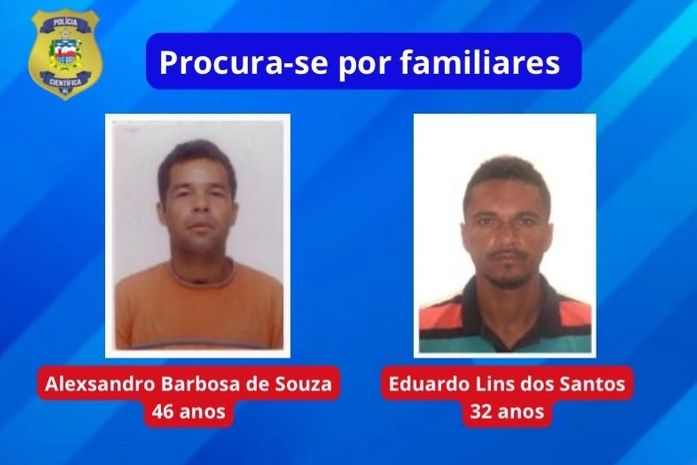 IML de Arapiraca tenta localizar familiares de dois homens para liberação de corpos para sepultamento