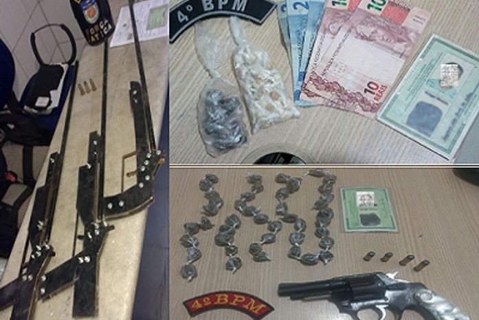 Homens são presos e um menor apreendido com armas e drogas