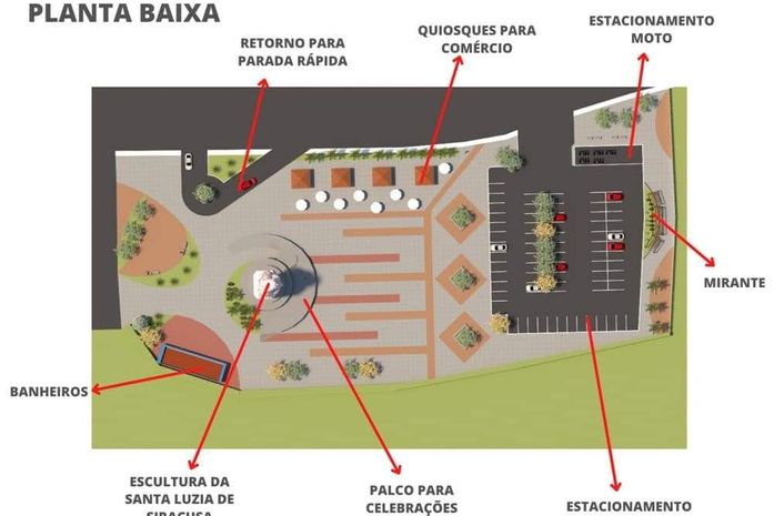 Projeto da planta baixa mostra toda estrutura que será implantada para receber gente de toda parte