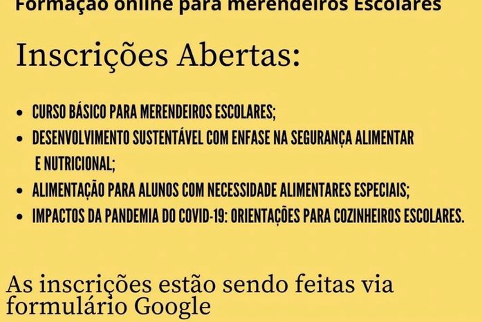 Semed abre inscrições para formação de merendeiros