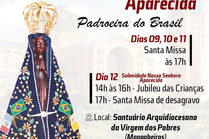 “Jubileu das crianças” e Missa em Desagravo à Nossa Senhora marcam celebração à Padroeira do Brasil