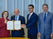 Ao lado de Lula e de JHC, Arthur Lira participa de ato simbólico de indicação de Marluce Caldas ao STJ