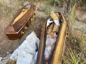 Caixões vazios são encontrados em matagal no interior de Alagoas