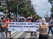 Vídeo: Trabalhadores do Hospital Veredas realizam terceira paralisação do ano por atraso nos salários