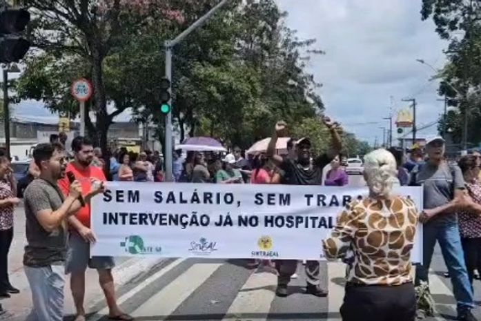 Vídeo: Trabalhadores do Hospital Veredas realizam terceira paralisação do ano por atraso nos salários