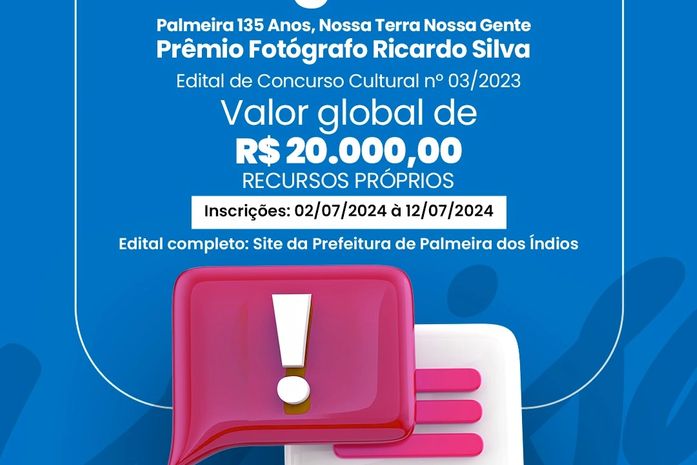 Prefeitura de Palmeira dos Índios lança edital de Concurso Fotográfico