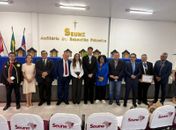 
Na quinta-feira, 28, o procurador, Marcílio Barenco foi homenageado, em Maceió e esta ativista, Arísia Barros, fez questão de  prestigiar, o parceiro dileto
