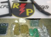 Materiais apreendidos durante as duas ações da Radiopatrulha