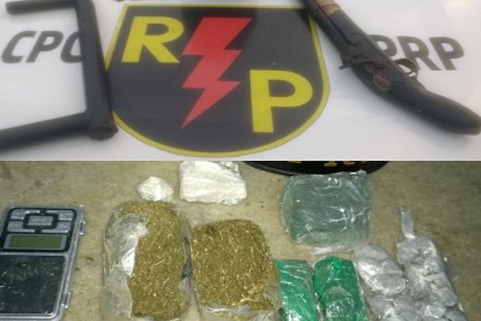 Materiais apreendidos durante as duas ações da Radiopatrulha
