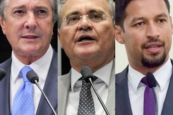 Fernando Collor, Renan Calheiros e Rodrigo Cunha, senadores alagoanos