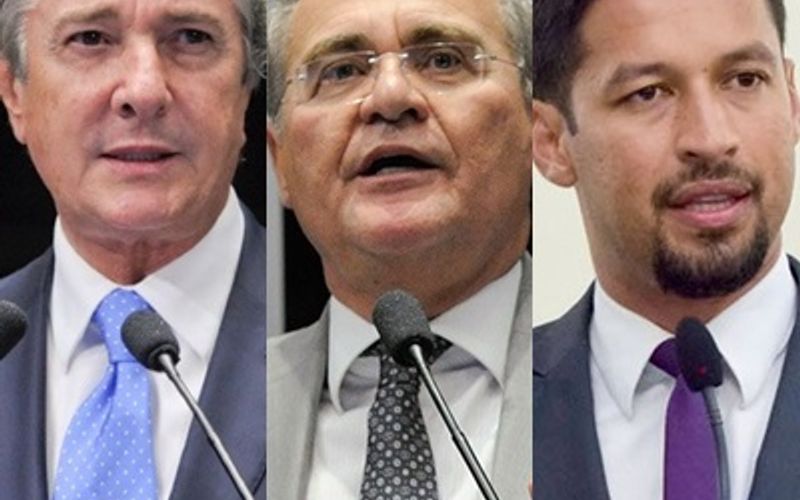 Fernando Collor, Renan Calheiros e Rodrigo Cunha, senadores alagoanos